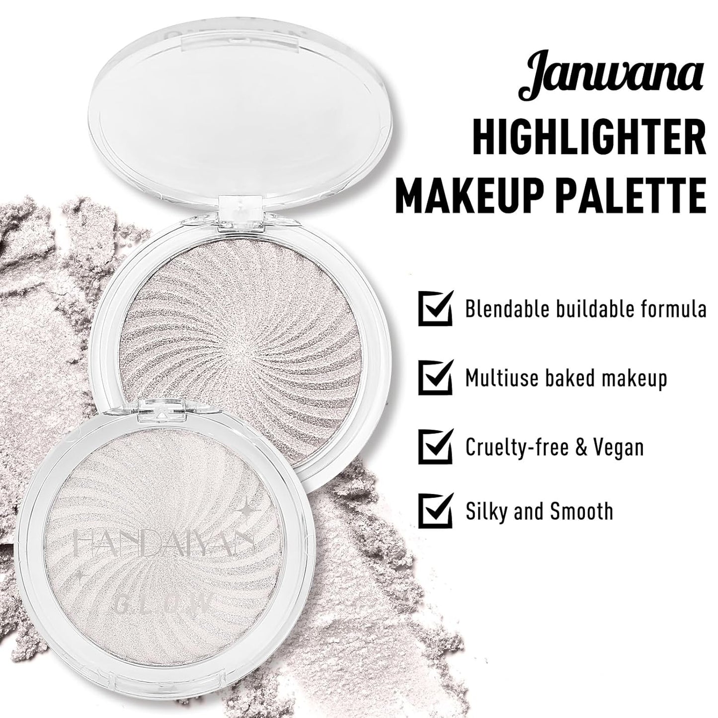 Highlighter Makeup Palette Shimmer Face Body Illuminator Glitter Highlighter Makeup Kit Long Lasting Highly Pigmented Highlighters Makeup Palette #2 Blossom Pink