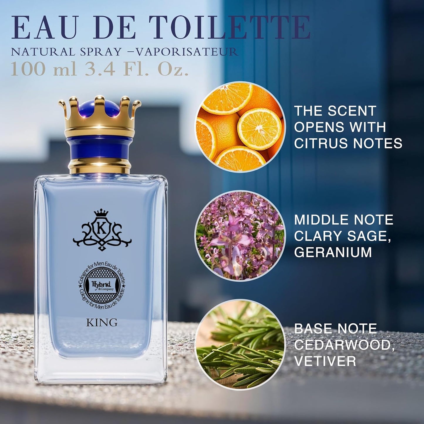 Hybrid & Company Mens 2 Pcs Fresh Eau De Perfum Vaporisateur Natural Spray