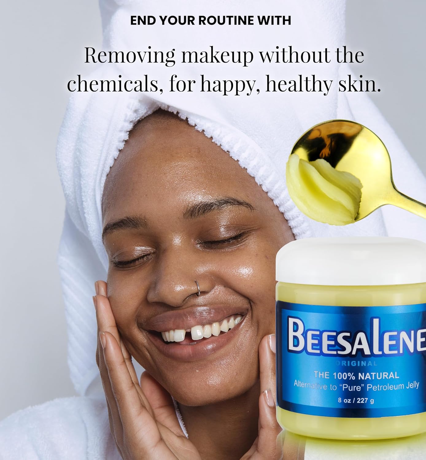 Beesalene Original Unpetroleum - 100% Natural & Hypoallergenic Alternative to Petroleum Jelly - Lips, Hands, Baby, Makeup Remover and More (8 Ounce)