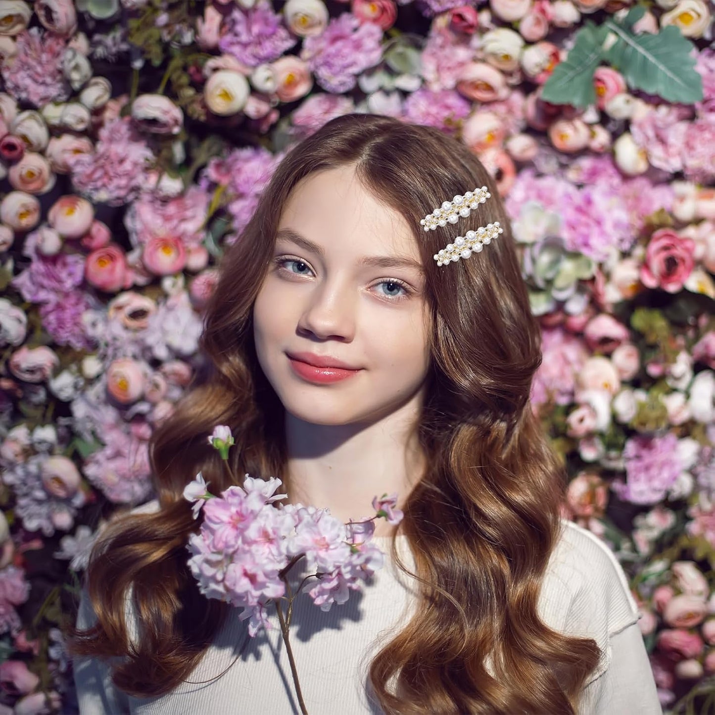 4 Pcs Pearl Barrettes for Women Small Pearl Hair Clips Elegant Accessories French Hair Jewelry Accessories for Ladies Mother Wedding Party Birthday Festival Gifts 2.2 × 0.66 Inch White