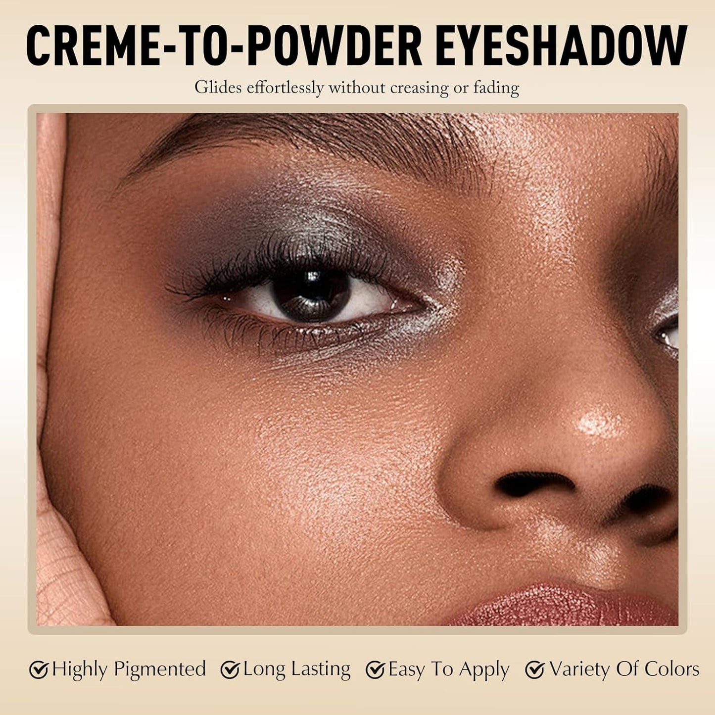 Glitter Eyeshadow Stick - Dark Taupe Shimmer Long Lasting Cream Eye Shadow Pencil Buildable Sparkling Face Highlighter Makeup, Lightweight Waterproof & Smudge Proof for Easy Application