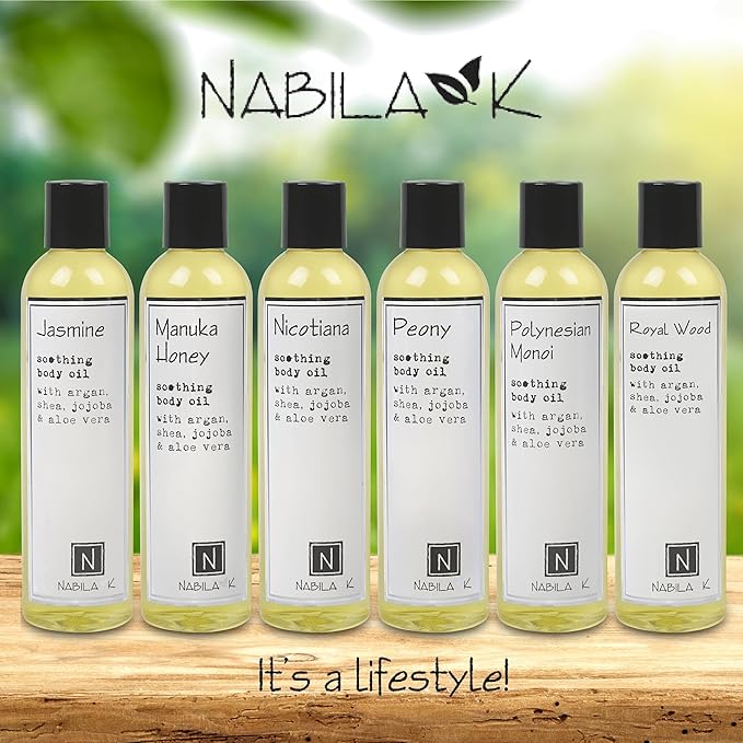 Royal Wood (Marigold & Sandalwood Scent) Body Oil, 9 oz Moisturize & Nourish with Argan & Coconut Oil - Vitamin C Enriched - Naturally Derived, Vegan-Friendly