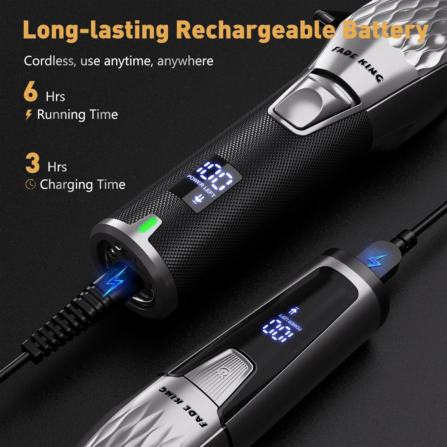 FADEKING® Cordless Hair Clippers and Beard Trimmer for Men, Professional Barber Kit for Hair Cutting and Beard Styling, Premium Grooming Gift for Men