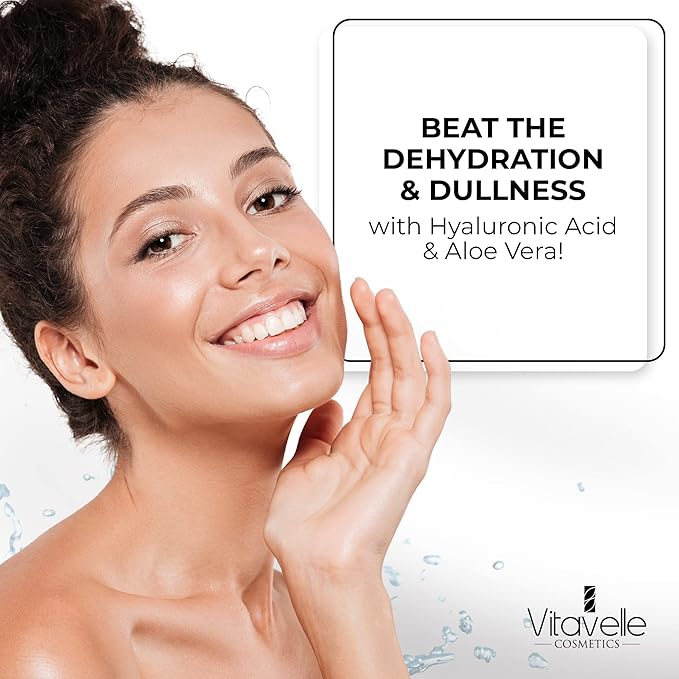 Hyaluronic Acid Serum with Aloe Vera – Anti Aging Aloe Hyaluronic Acid Face Serum – Postbiotic Hyaluronic Acid Moisturizer and Hydrating Serum – No Parabens or Irritants – Skin Serum by Vitavelle