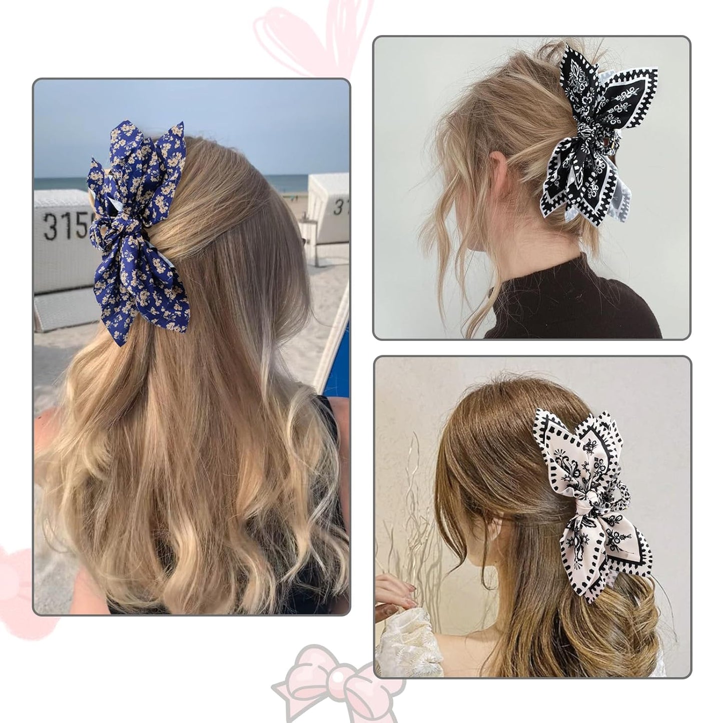Bow Claw Clips Bow Hair Clips 3PC Big Hair Bows for Women Butterfly Styling Large Hair Clips for Thick Hair for Girls Hair Accessories for Teen