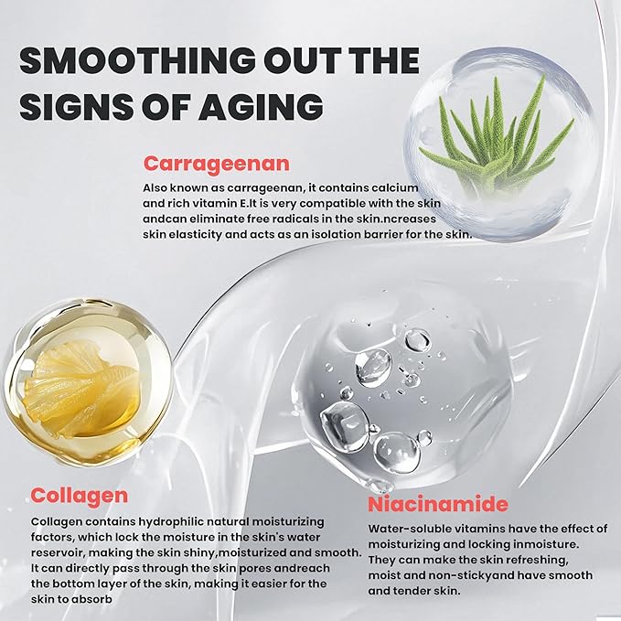 Dianzan Bio-Collagen Real Deep Mask,Overnight Hydrating Face Mask with Hyaluronic Acid & Collagen, Korean Formula for Dry, Sensitive Skin - Tightens Pores, Firms Skin, Reduces Fine Lines,35g x 4ea