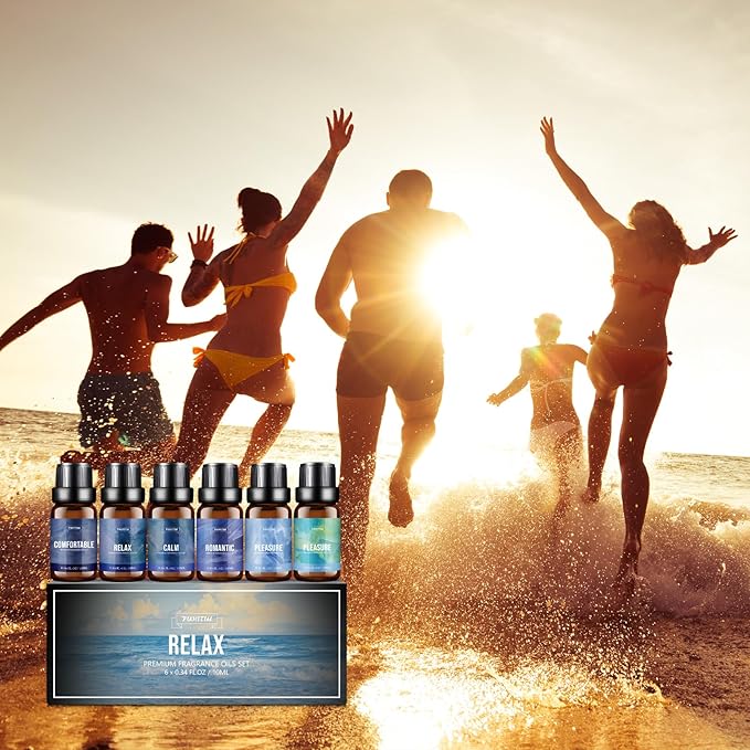 Fragrance Oil Relax Set, 6 * 10ML Diffuser Oil for Home, Candle Making Scents, Aomatherapy Essential Oils for Diffuser