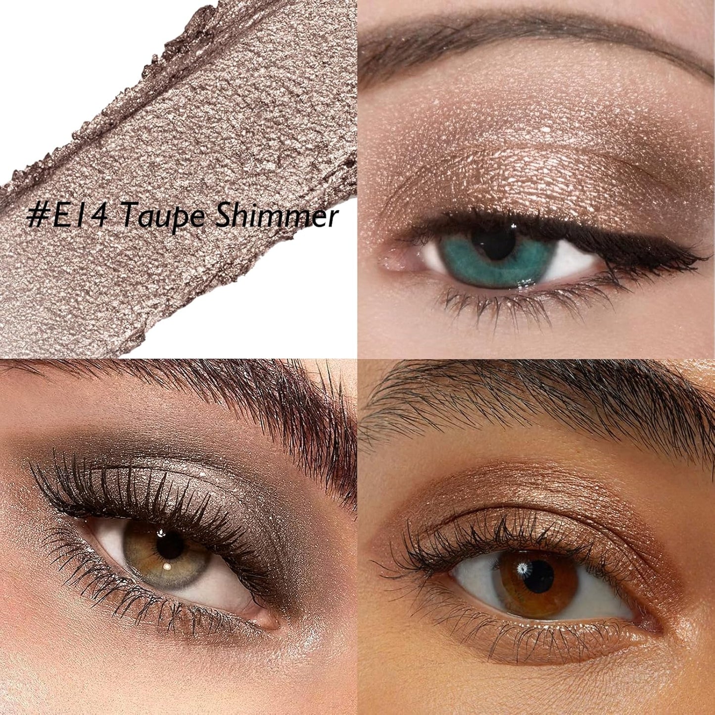 Glitter Eyeshadow Stick - Taupe Shimmer Long Lasting Cream Eye Brightener Shadow Pencil Buildable Sparkling Face Highlighter Makeup, Lightweight Waterproof & Smudge Proof for Easy Application