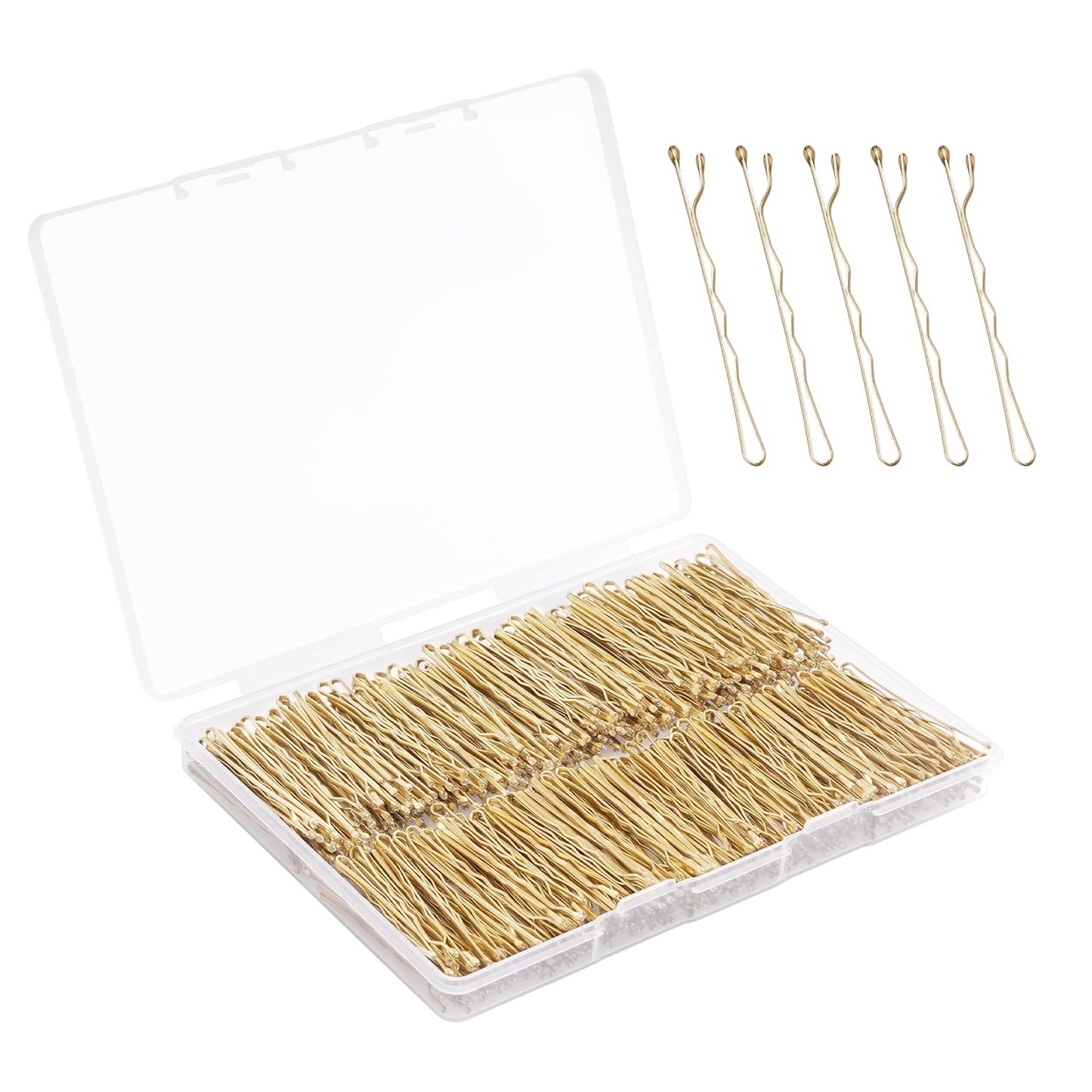 Bobby Pins Blonde Hair, 500 Pcs Blonde Bobby Pins, 2 Inch Premium Bobby Pin, Secure Hold Bobby Pins with store box, Hair Pins for Women and Girls