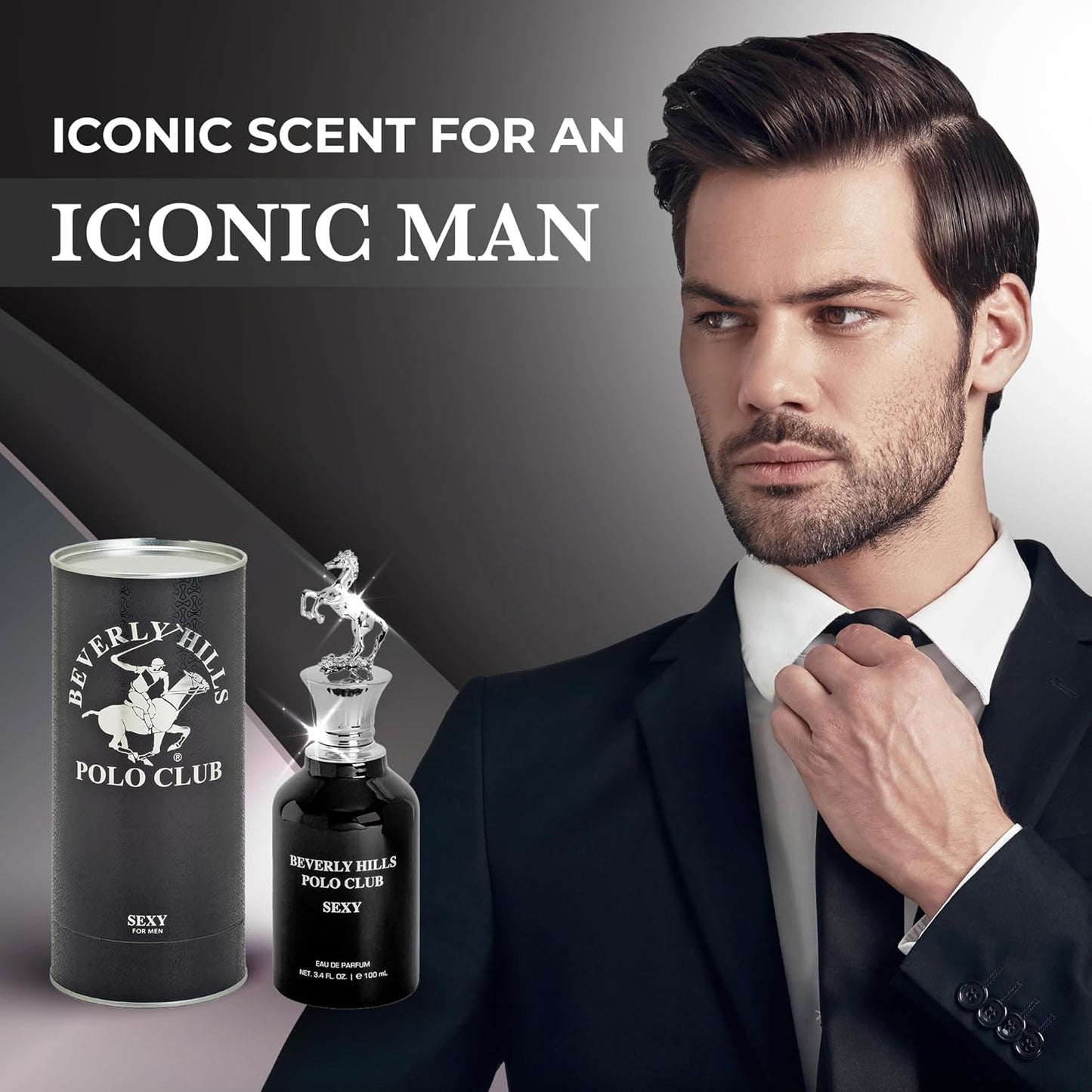 Beverly Hills Polo Club SEXY Eau de Parfum for Women | Ultra Long-Lasting Luxury Fragrance | Iconic Metal Horse Cap Design | Elegant Gifting Cylinder Box | 3.4 Fl Oz