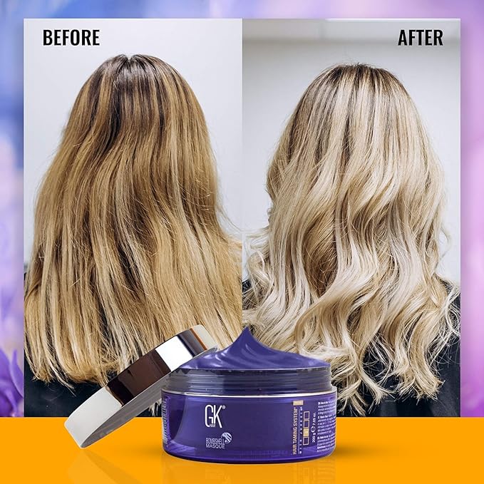 GK HAIR Global Keratin Ultra Blonde Bombshell Masque (7.05 Fl Oz/200 g) Semi-Permanent Long Lasting Hair Toning Color Pigments Moisturizing Styling and Coloring Mask for All Hair Types
