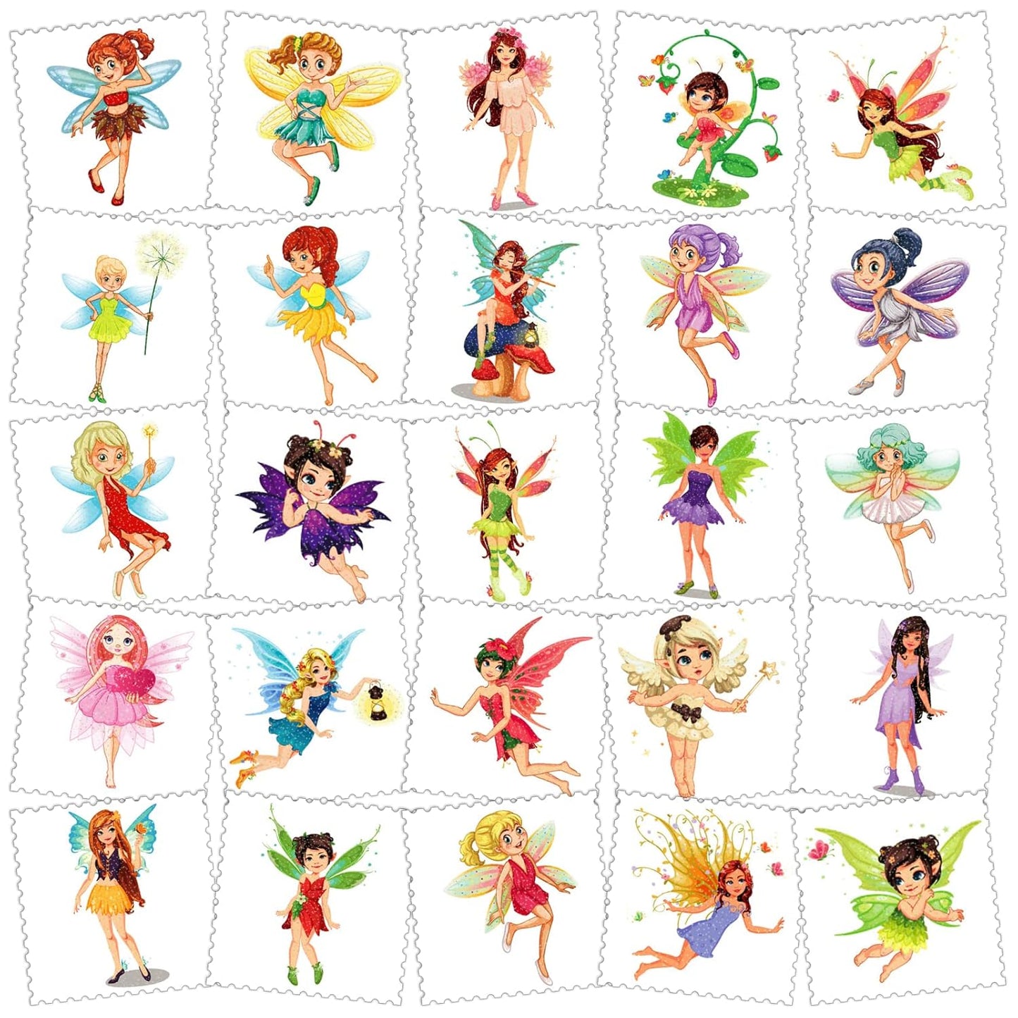Fairy Temporary Tattoos for Kids - 145 Pieces Glitter styles body Face Makeup Fake Tattoos for Girls,Birthday Party Tattoos Stickers Supplies,Holiday Party Favors Gifts Goodie Bag 10 Sheet