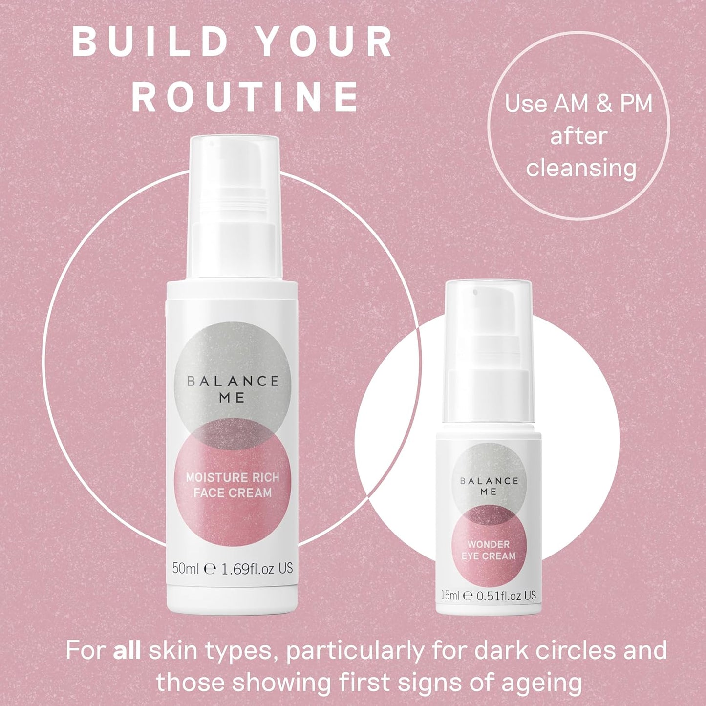 Balance Me Wonder Eye Cream, Dark Circles & Puffy Eyes Treatment with Hyaluronic Acid, Witch Hazel & Cucumber Oil, Anti-Aging, Anti-Wrinkle Eye Cream, (1 x 0.5 fl oz)