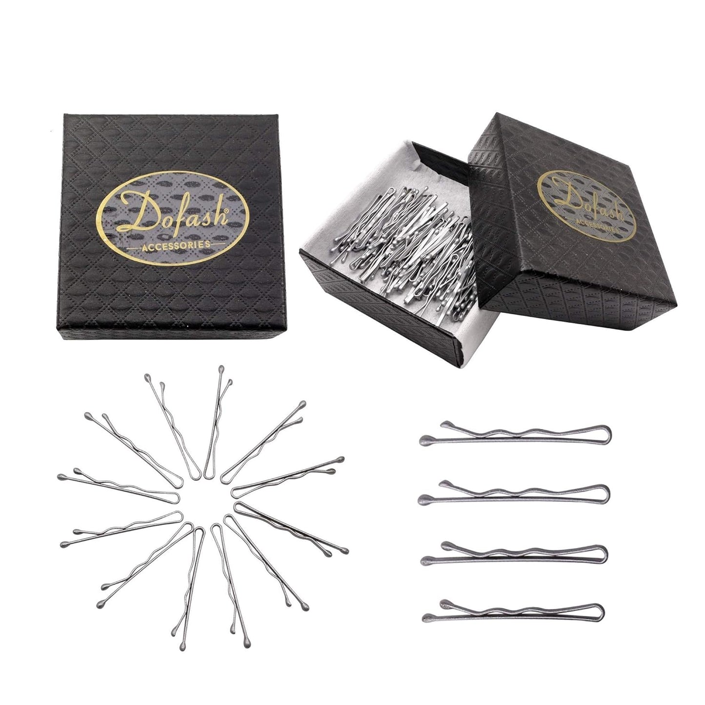 Dofash Silver Bobby Pins Hair Pins Steel Hair Clips 3.5Cm/1.38" Hair Accessories For Women 100PCS （Silver）