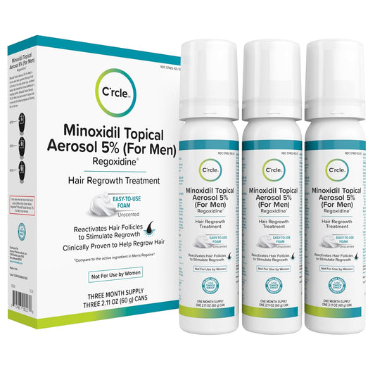 Minoxidil for Men Foam 5% - Unscented 3 Month Supply - Helps Restore Vertex Hair Loss & Thinning - 5% Minoxidil Foam For Men - Extra Strength Supports Hair Regrowth