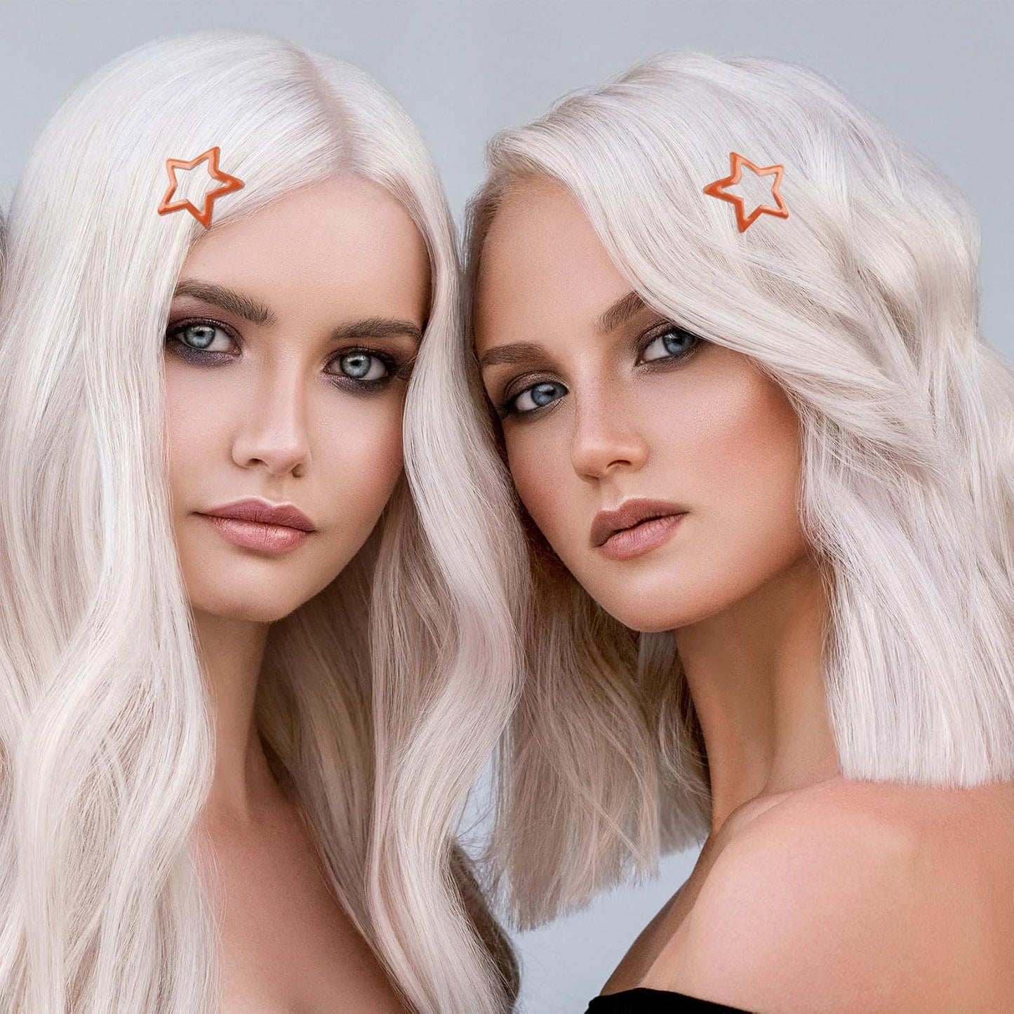 Joez Wonderful 20 Pcs Star Hair Clips, 1.18"/3cm Metal Snap Hair Clips, Cute Star Clips Hair Barrettes, Non-Slip Fashion Hair Accessories for Women (Orange)