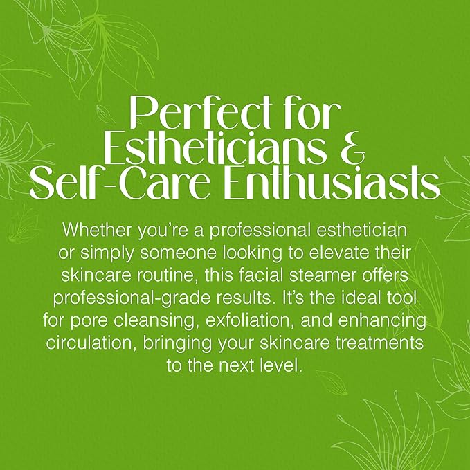 3-in-1 Ozone Facial Steamer, Facial Steamer for Esthetician with 5X Diopter Magnifying Lamp, 5-Piece Brush Set, Silent Timer & Aromatherapy, Facial Steamer Professional