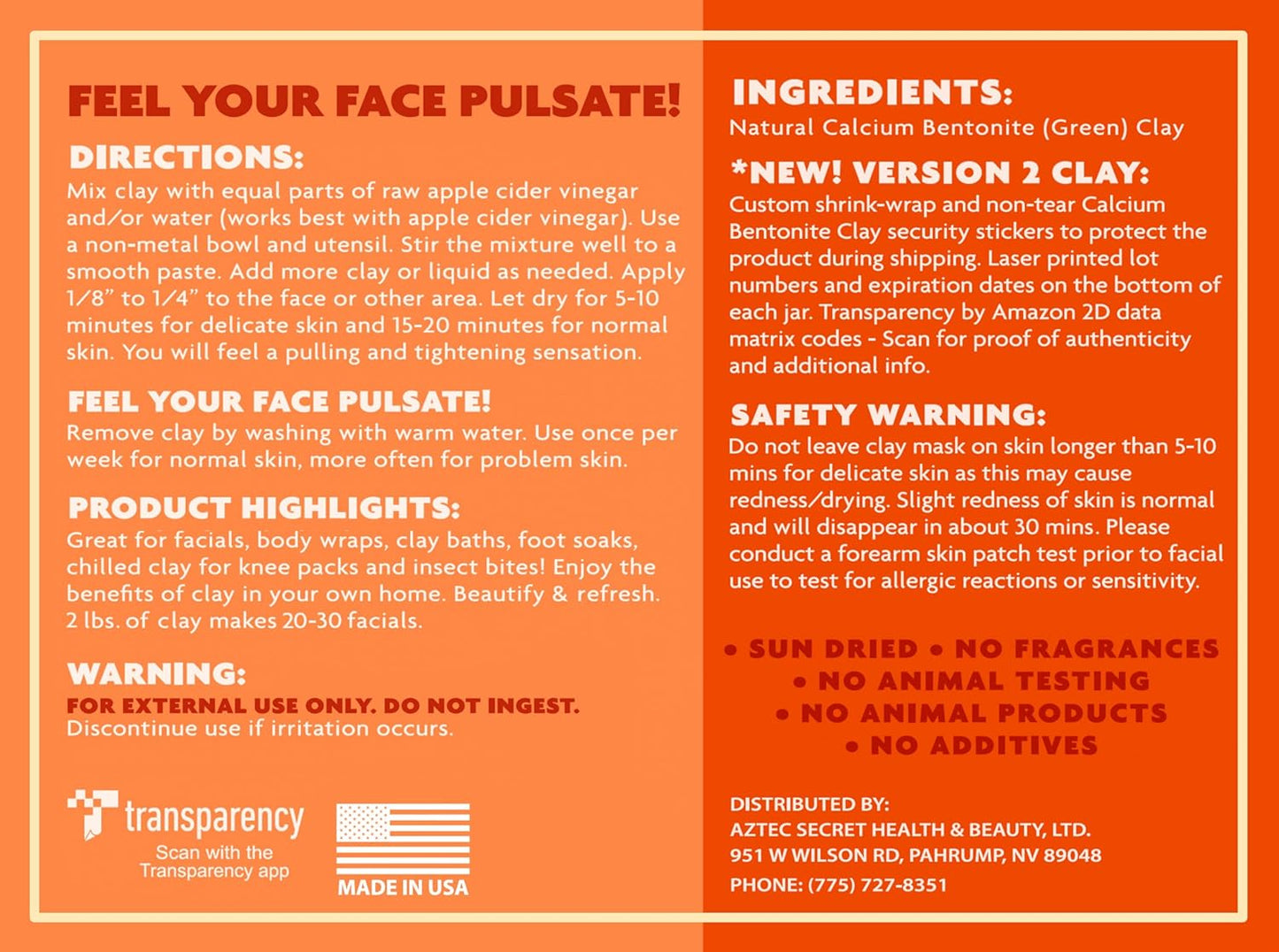 Aztec Secret – Indian Healing Clay 2 lb – Deep Pore Cleansing Facial & Body Mask – The Original 100% Natural Calcium Bentonite Clay – New Version 2