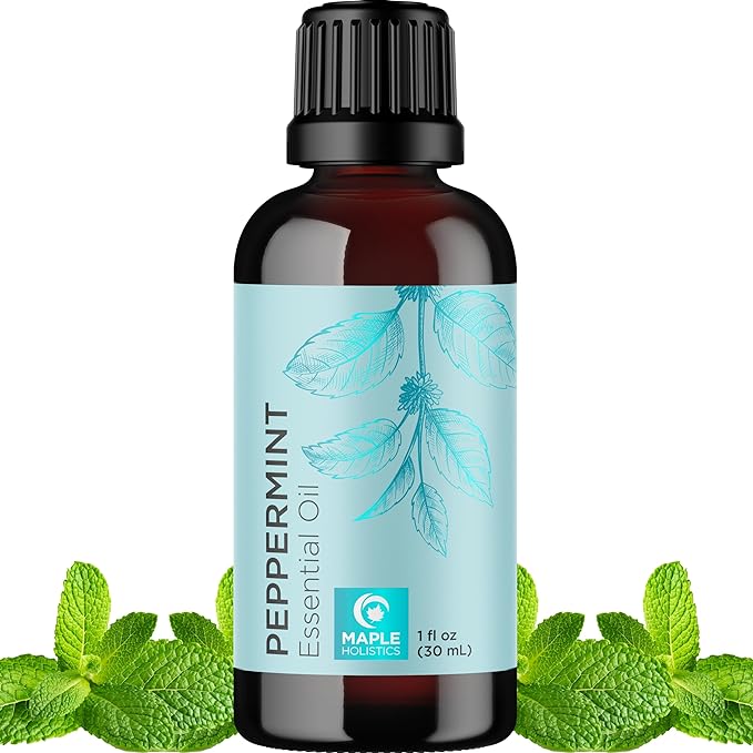 Peppermint Essential Oil for Diffuser Aromatherapy - 100% Pure Peppermint Oil for Hair Skin and Nails Plus Undiluted Refreshing Aromatherapy Essential Oil for Diffusers Baths and Topical Uses 1oz