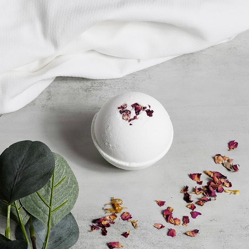 Natural Amor Rose Spa Gifts for Women,4pcs Self Care Box Including Soap Bar, Bath Bomb, Bath Salt,Thank You Gift for Women