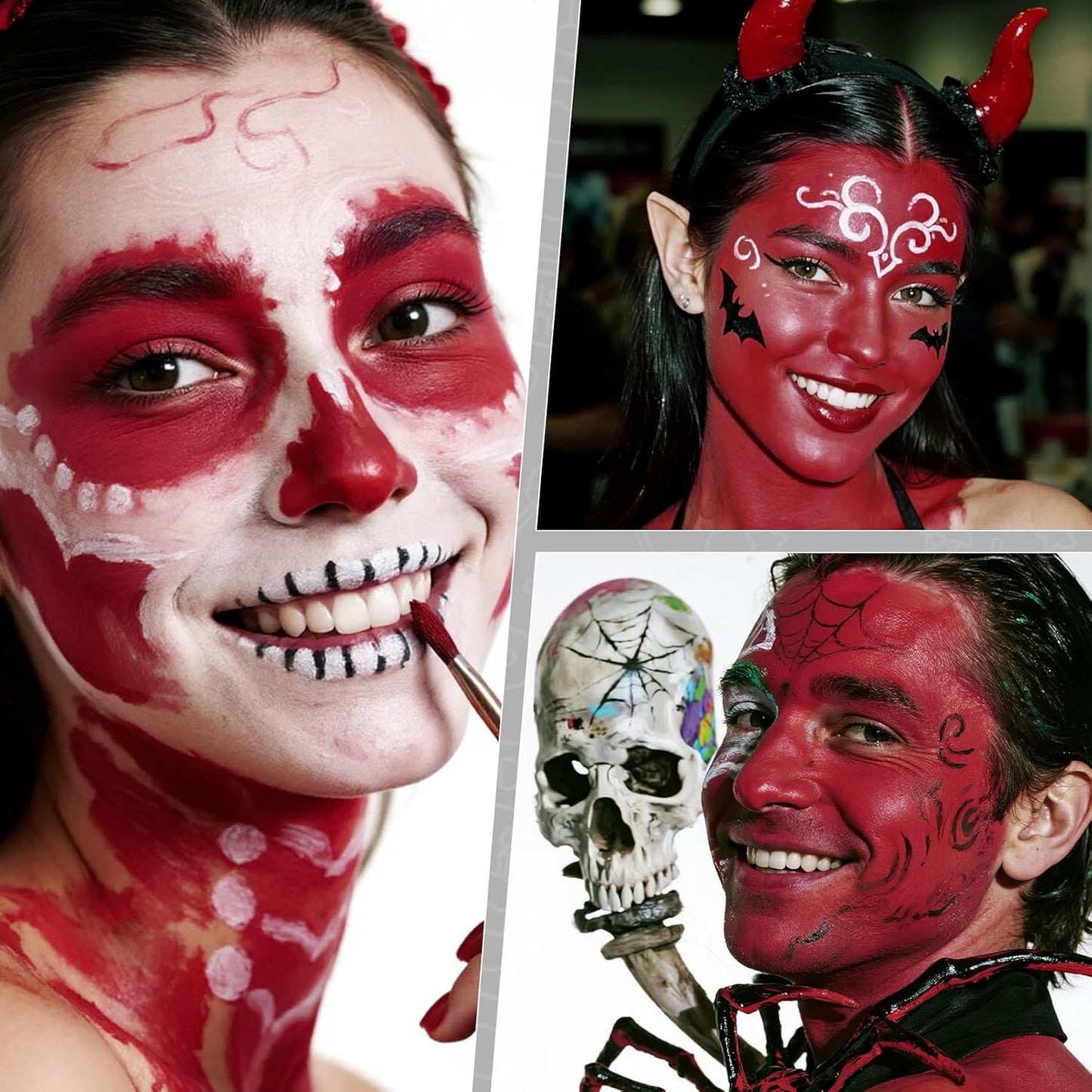 Red Face Paint, Water Based Facepaint, Non Toxic Red Body Paint, High Pigment Face Painting for Halloween, Easter, Costume, Cosplay, Clown Makeup 1.06 Oz.