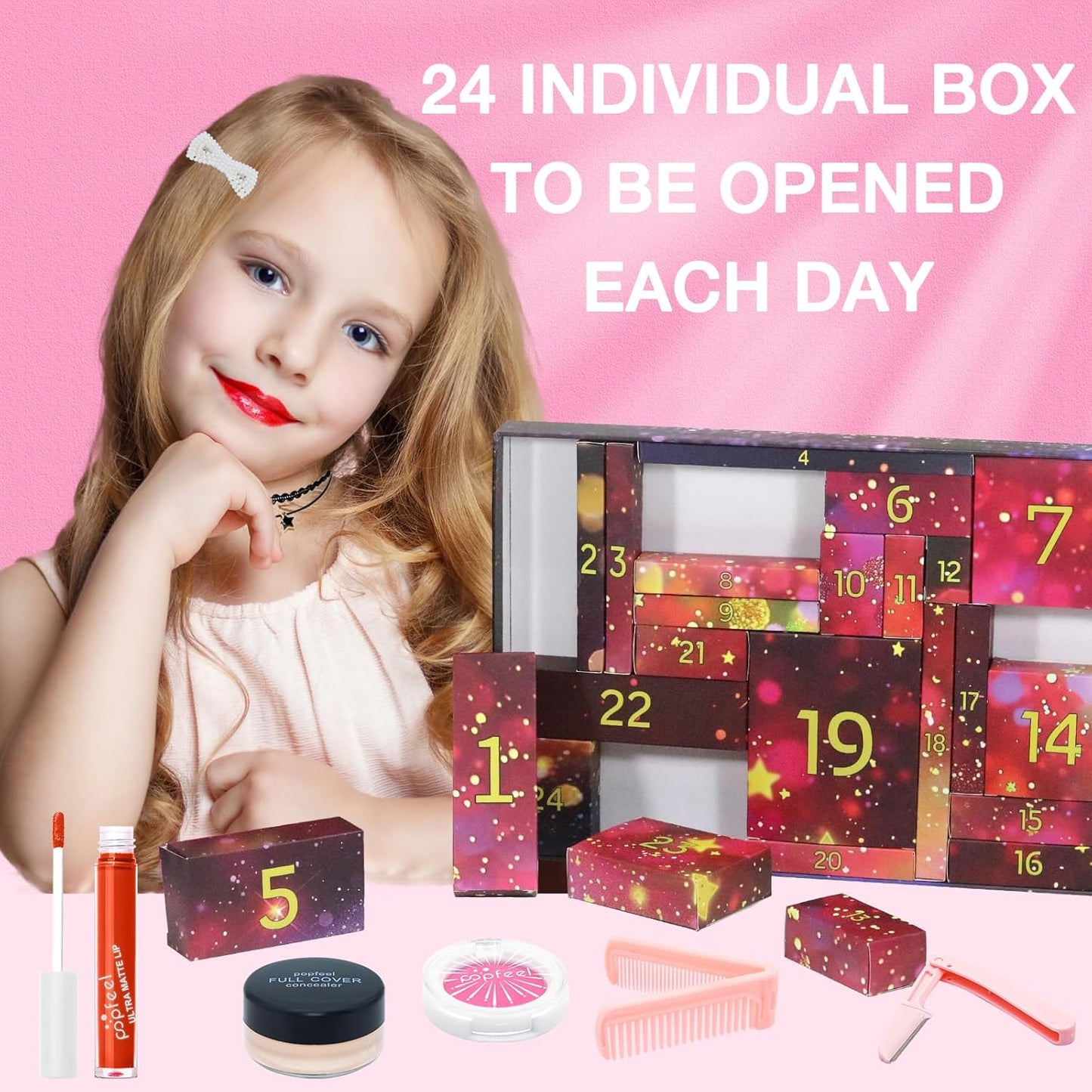 Makeup Advent Calendar 2025 Teens Girls Christmas Countdown Calendar Makeup Gift Set,Xmas 24 Individually Gift Box Calendar for Women Full Make up Kit