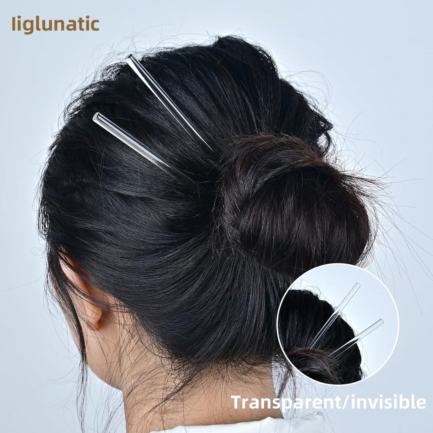 Hair Pins | Invisible Hair Sticks for Women with New Craft Technology - Gentle Rounded Ends, Transparent Minimalist Clips