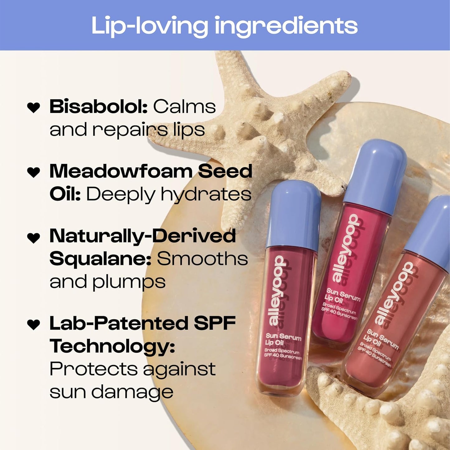ALLEYOOP Sun Serum Lip Oil SPF 40 – Tinted Lip Oil with SPF, Hydrating Tinted Lip-Moisturizer for Women, Lips Sunscreen for Cracked Lips, Smooths & Soothes, Vegan, Travel-Friendly, Daylight