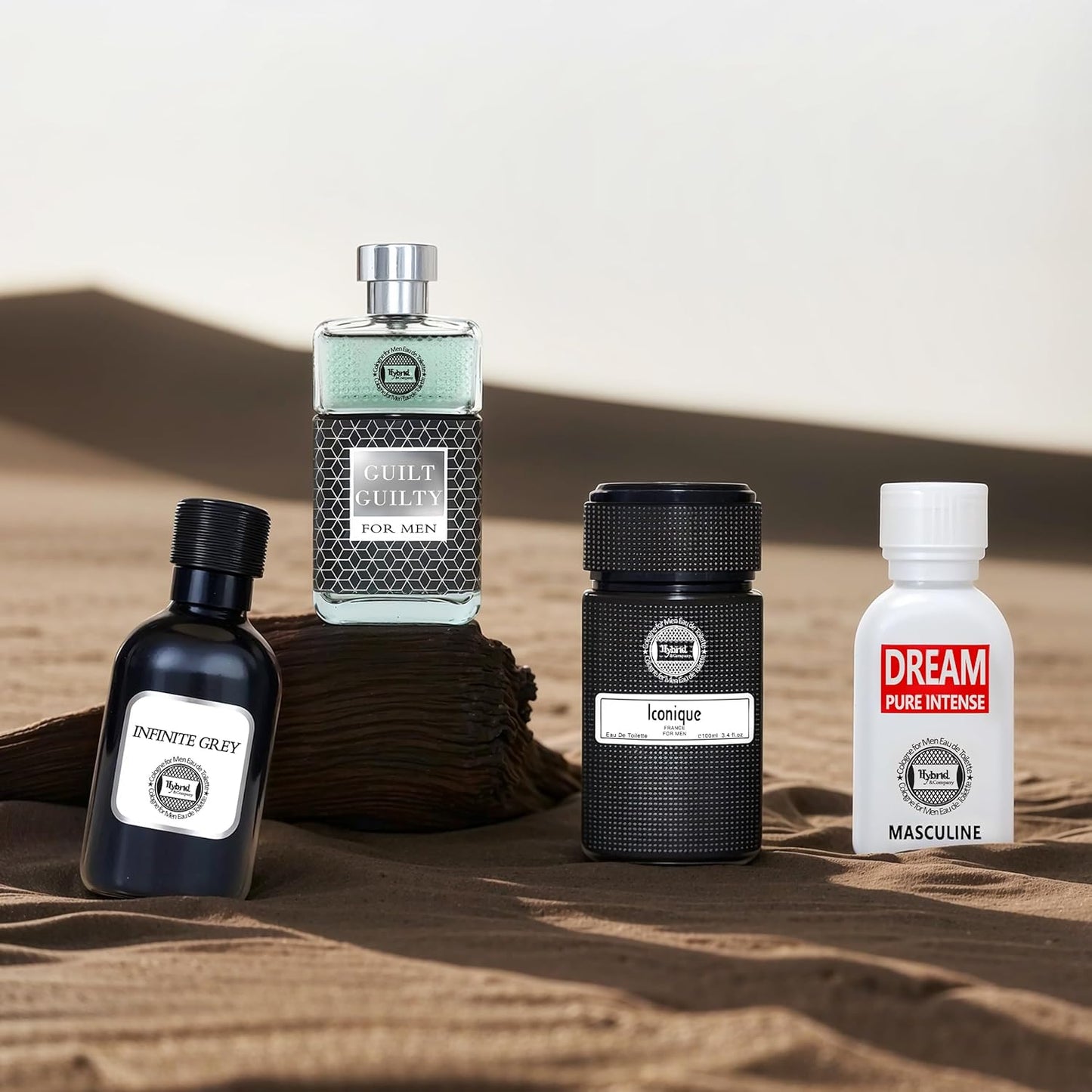 Hybrid & Company Mens 4 Pcs Infinite Grey Dream Pure Intense Iconique France Guilty Eau De Perfum Vaporisateur Natural Spray