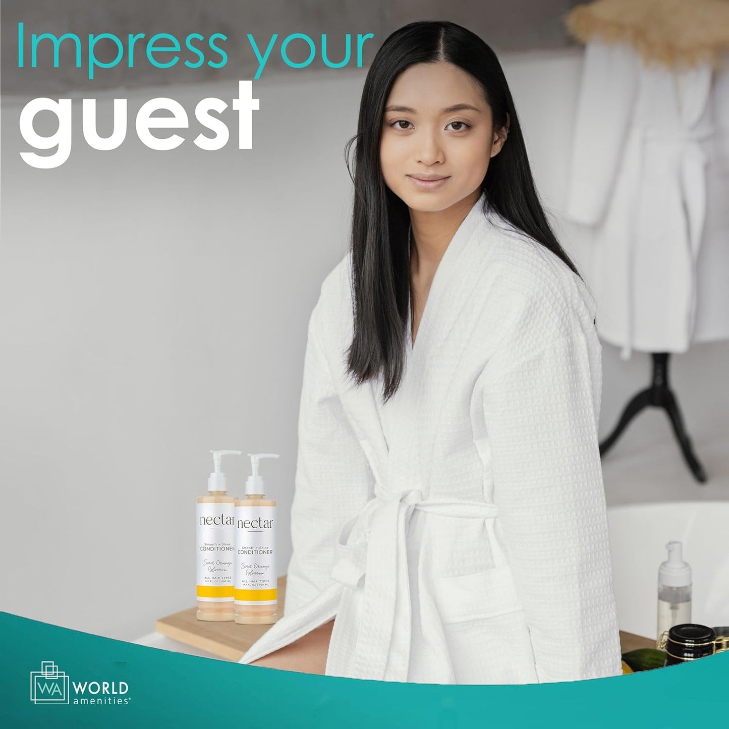 World Amenities Nectar Pump Bottle Hair Conditioner - Moisturizing Conditioner for Hair Care - Detangling Conditioner