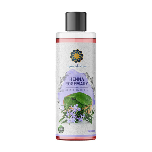 Henna Rosemary Hair Oil 200 ml, 6.76 fl oz with Neem, Shikakai, Bhringraj, Amla, Brahmi, Sesame, Olive & Sunflower Oils