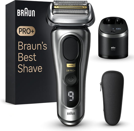 Braun Series 9 PRO+ Electric Razor for Men, 5 Pro Shave Elements & Precision Long Hair Trimmer, 6in1 SmartCare Center, Wet & Dry Electric Razor for Smooth Skin with 60min Battery Runtime, 9567cc