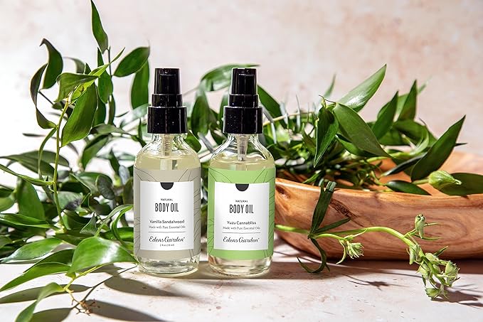 Edens Garden Yuzu Cannabliss Bath & Body Oil – Citrus Blend with Pure Essential Oils & Vitamin E for Moisturizing Dry Skin – Natural Uplifting Aromatherapy Scented Oil for Men & Women, 2 fl oz (59 ml)