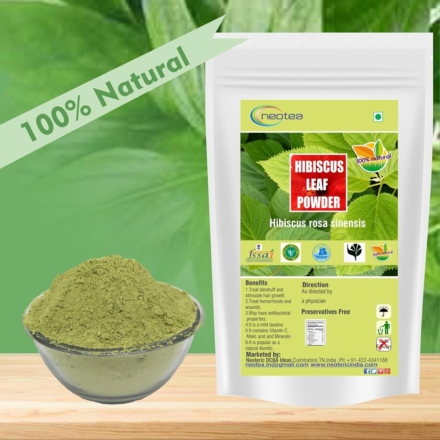 neotea Hibiscus Leaf Powder | Sembaruthi Ilai (500gm)