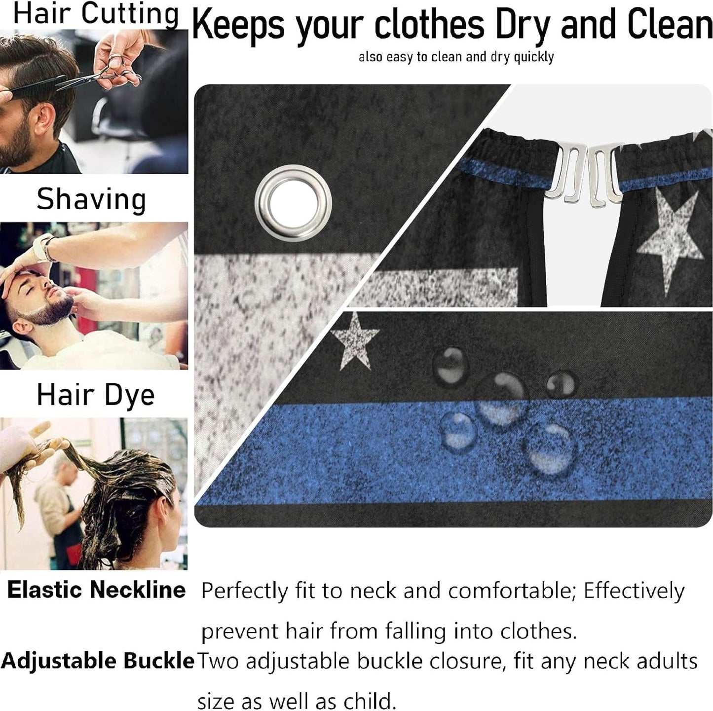 visesunny Professional Barber Cape Polyester Hair Cutting Clippings Catcher Grooming Cape Apron for Shaving Trimming For Men