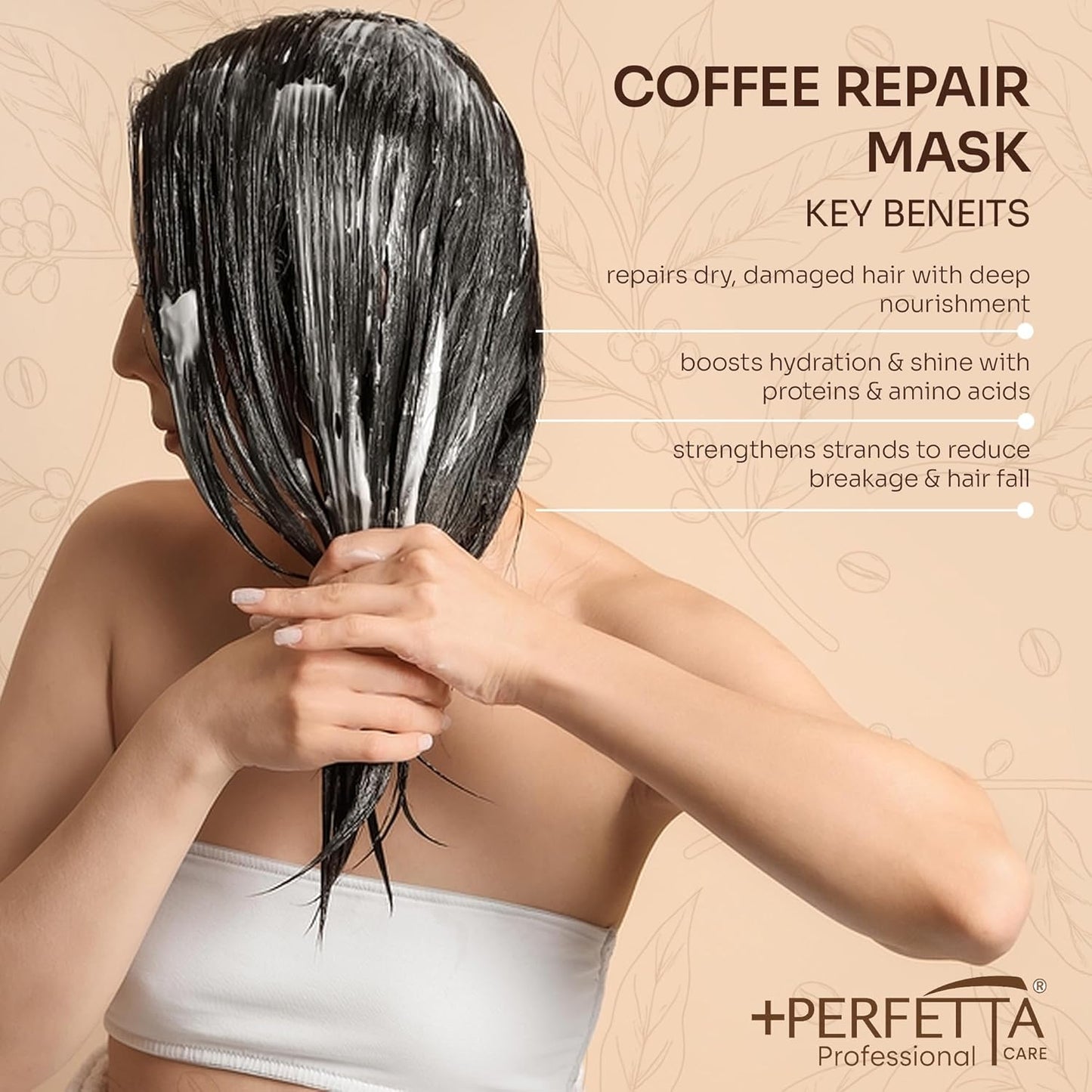 Hydrating Hair Mask - Coffee Therapy Deep Conditioning Hair Repair Treatment with Rice Protein, Natural Amino Acids & Caffeine | Restores Softness & Strength for Dry and Damaged Hair