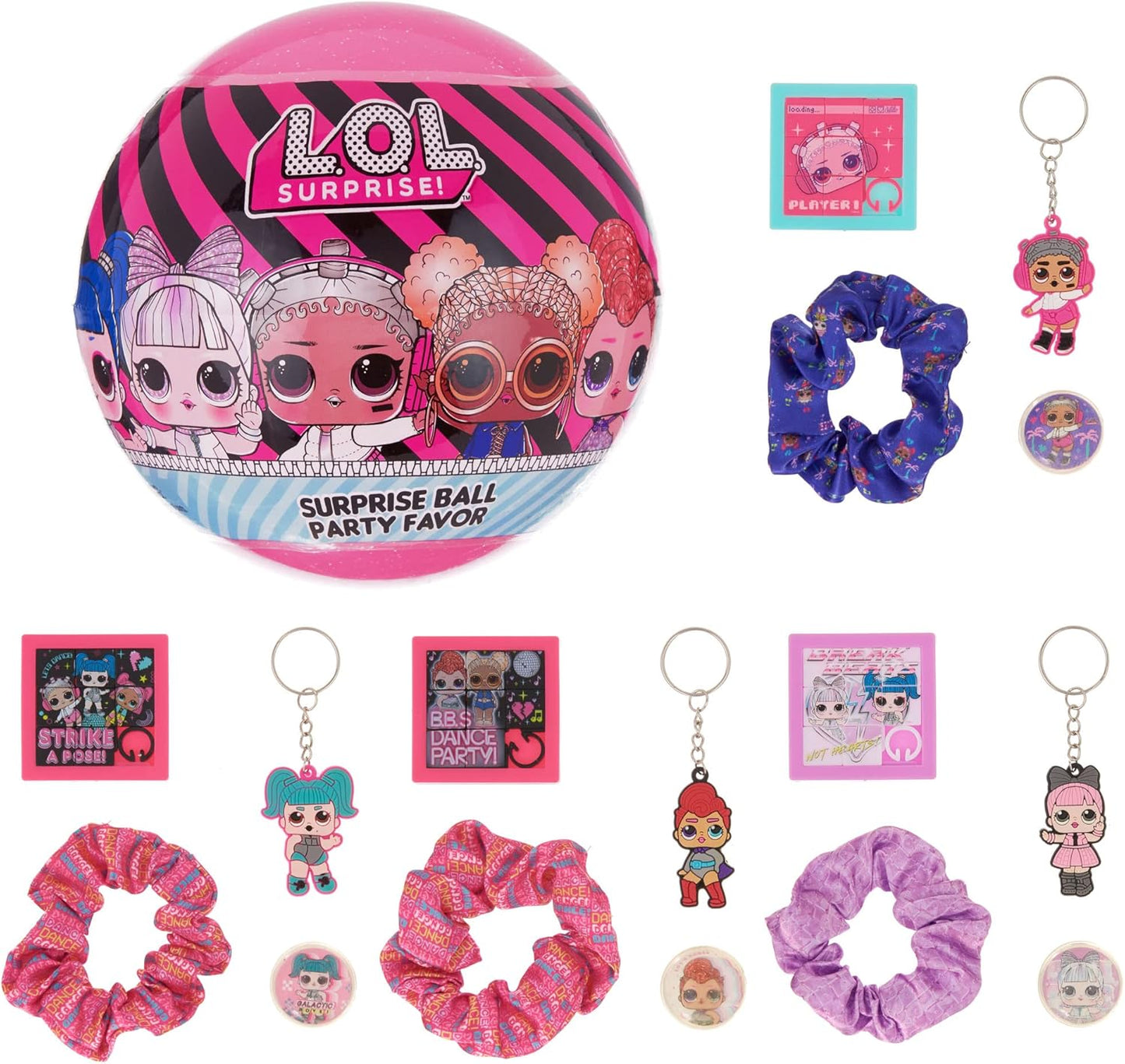 L.O.L. Surprise! 4-Pack Novelty Assortment Balls Value Pack - OMG Birthday Party Favors & Accessories for Girls