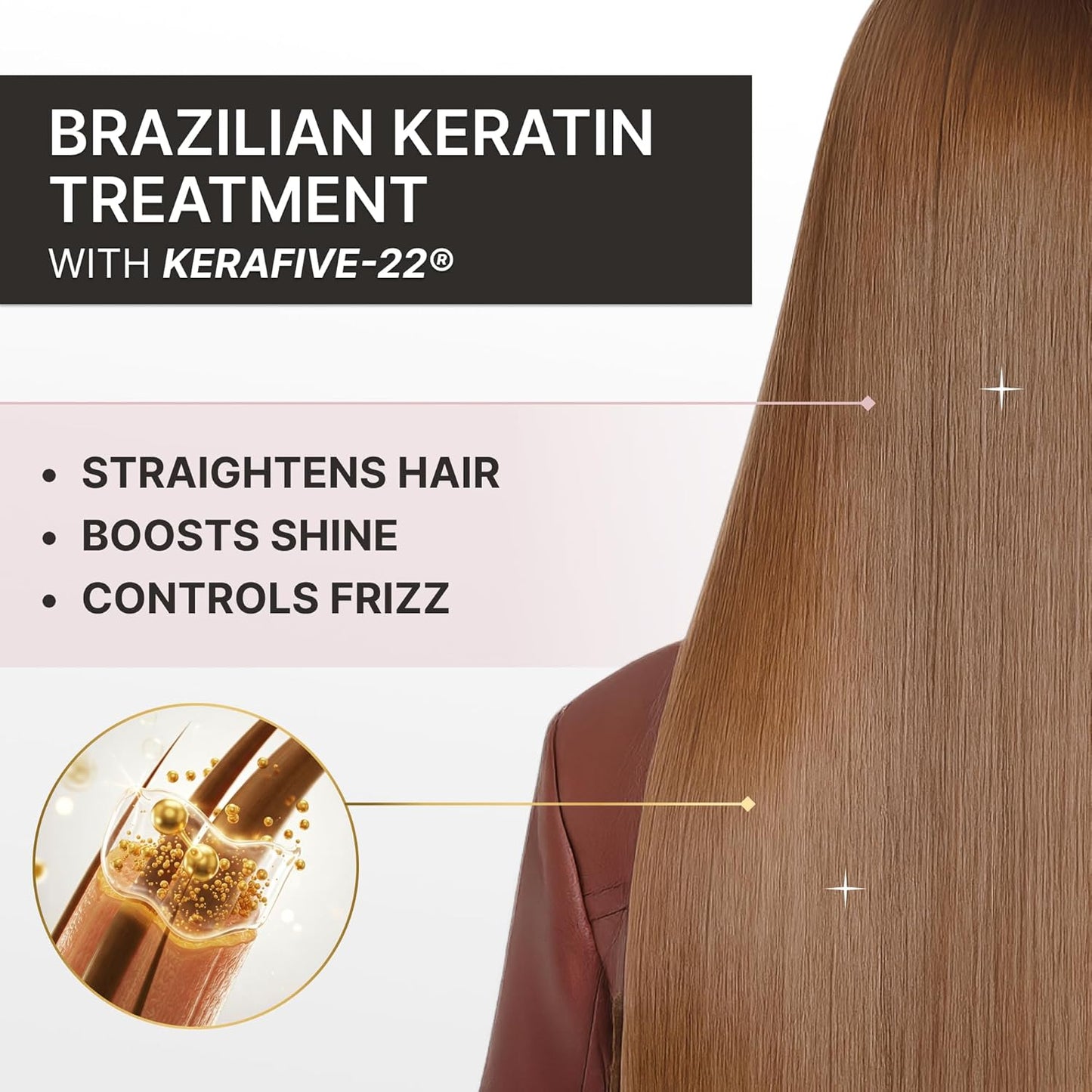 FASHION GOLD Keratin Hair Treatment (10 USES per Bottle), Keratina para Alisar el Pelo, Hair Botox Treatment, At Home Keratin Treatment, Alisados Organicos SIN FORMOL, Verdadera Keratina Brasileña