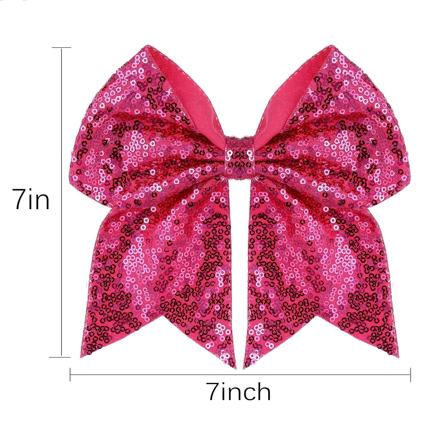 Large Big 7 Inch Glitter Bow Clip Sequin Bling Party Hair Accessories for Women Teens Girls Kids 1 Pcs (Hot Pink)