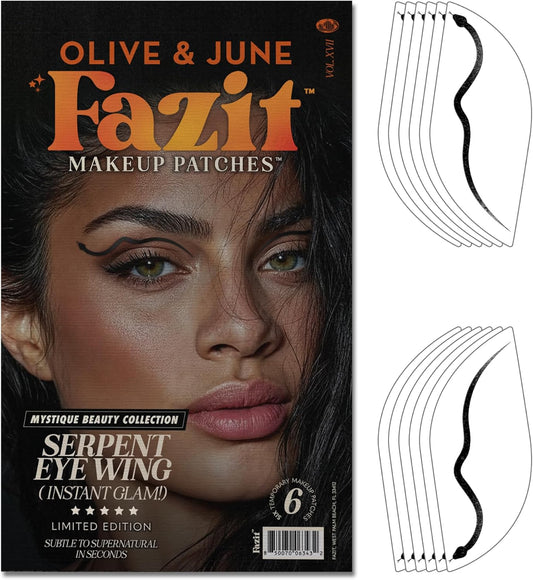 Fazit Makeup Patches - Halloween Serpent Eye Wings - Glow Up Make-Up Patches - Cute Glitter Makeup Accessories for Women - Cosmetic Glitter for Face