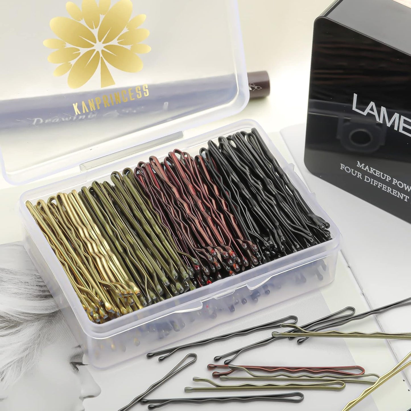 200PCS 2.4Inch Bobby Pins Multi color,Pain-Free Bobby Pins for All Hair Types,Hair Pins for Women Girls,Hairpins for Buns with Box(Multicolor)