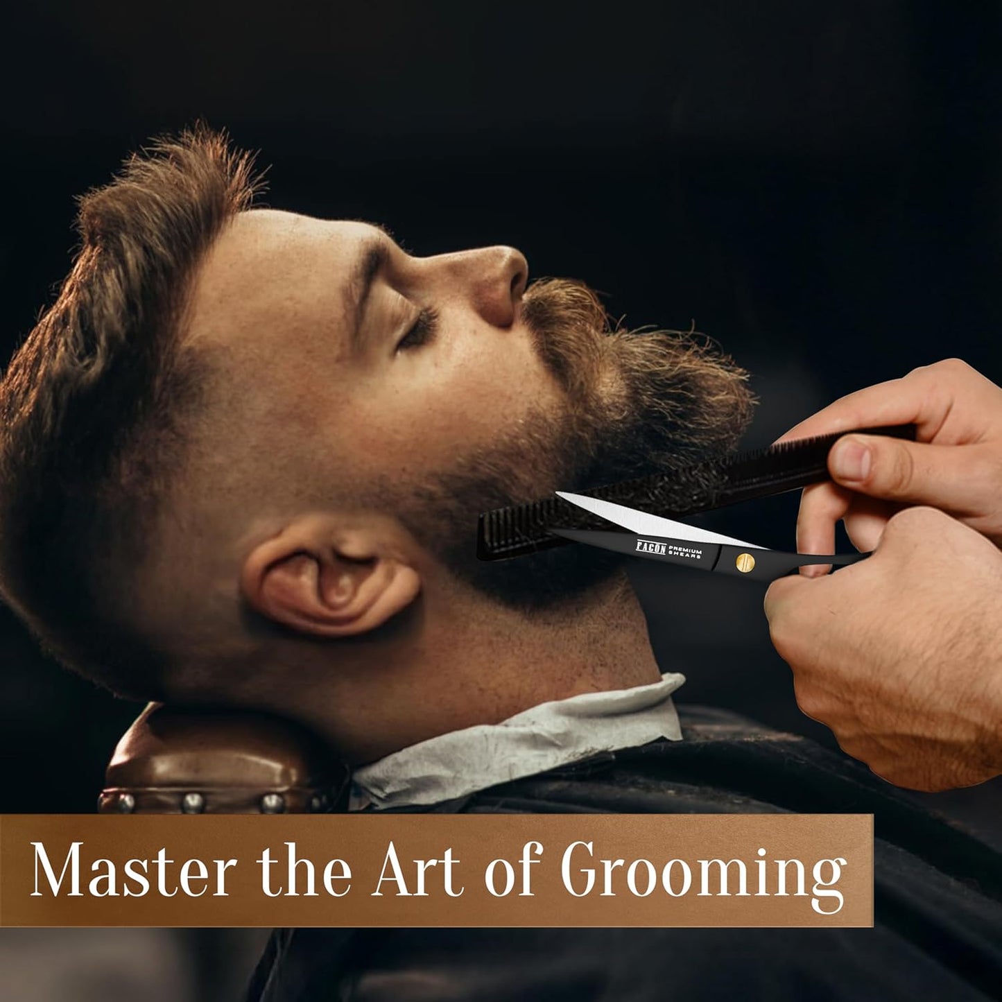 Facón Hair Cutting Scissors - Professional Hair Scissors 6.5 Inch Razor Edge Barber Shears Salon Hair Cutting Shears - Japanese Stainless Steel - Precision Cutting Premium Shears for Men, Women & Kids