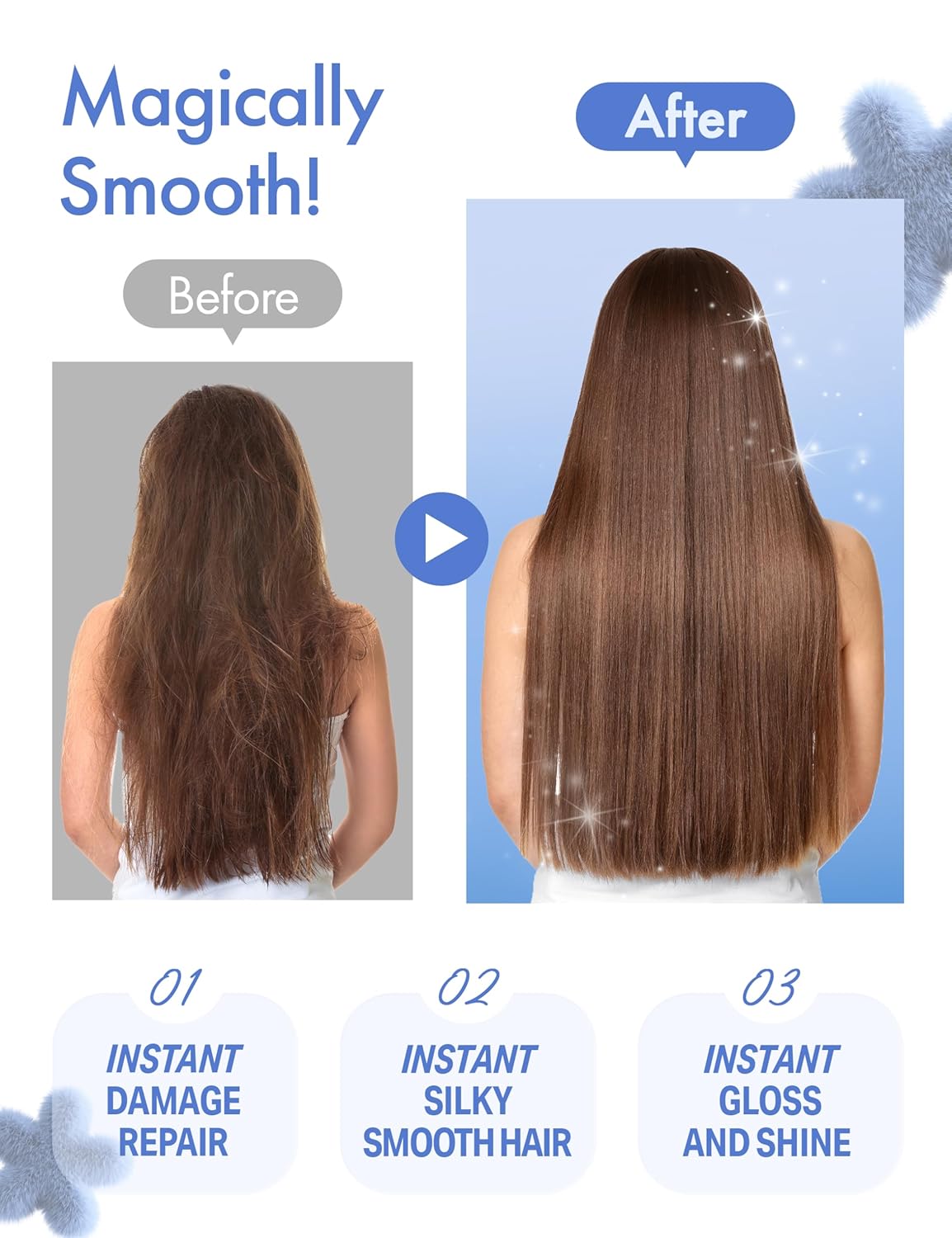 HAIR PLUS Velvet Protein Hair Treatment | Deep Conditioning Hair Mask for Dry Damaged Hair | Hair Moisturizer & Hair Care Products for Women (210ml, 7.1oz)