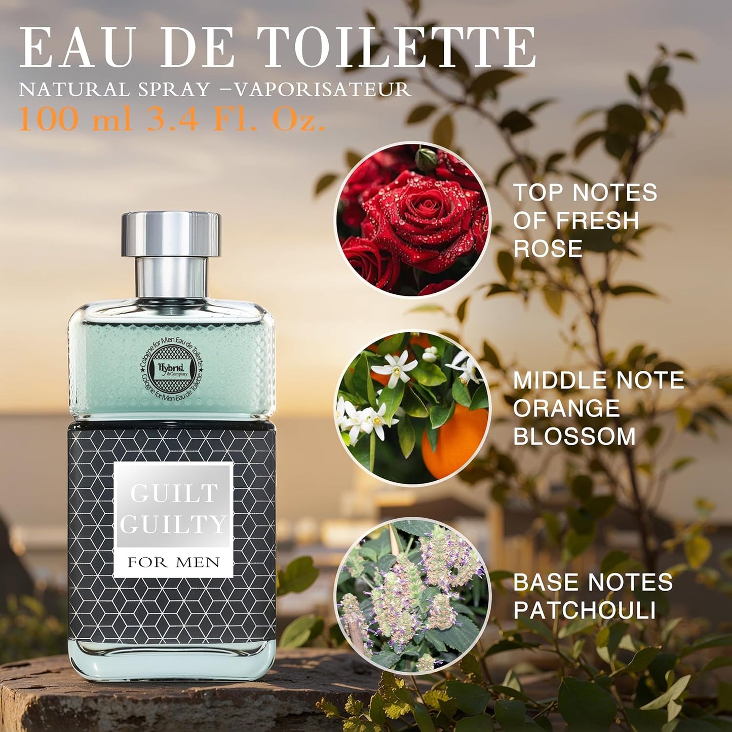 Hybrid & Company Mens 4 Pcs Infinite Grey Dream Pure Intense Iconique France Guilty Eau De Perfum Vaporisateur Natural Spray