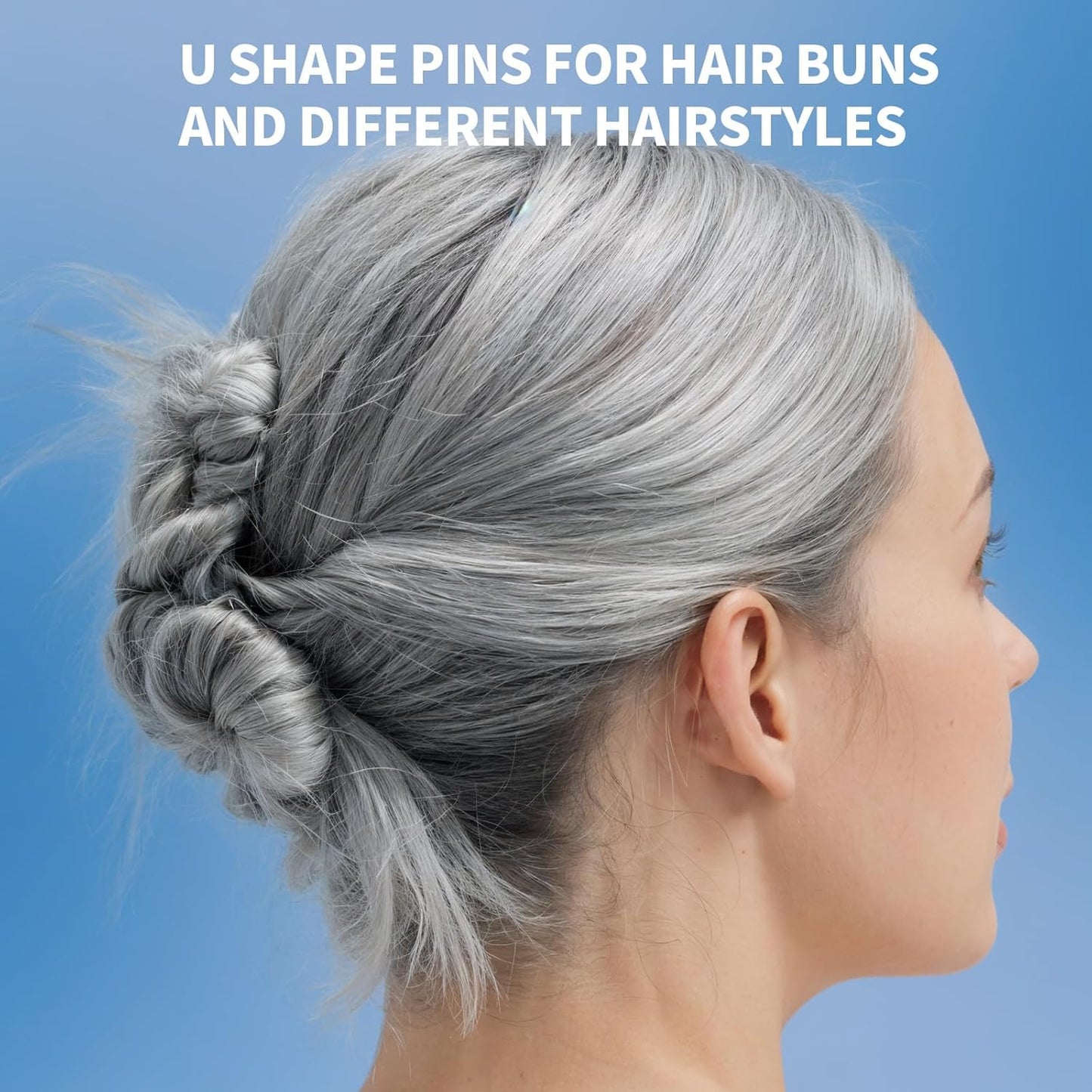 Teenitor Silver Bobby Pins for Gray Hair, Silver Hair Pins, 100Pcs Grey Bobby Pins for Gray Hair 2inch