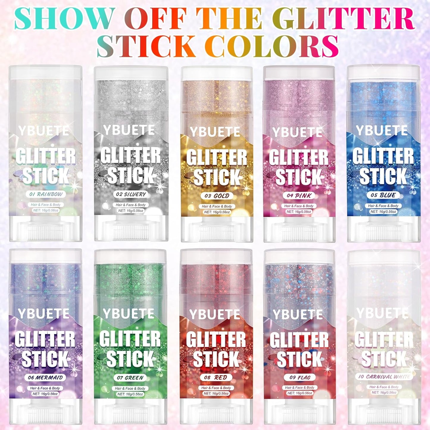 Pink Face and Body Glitter Stick for Sparkling Makeup, Hair Glitter Accessories for Women, Highlighting Stick for Fairy Dust Makeup, Cheerful Face Glitter for Festive Parties and Carnivals