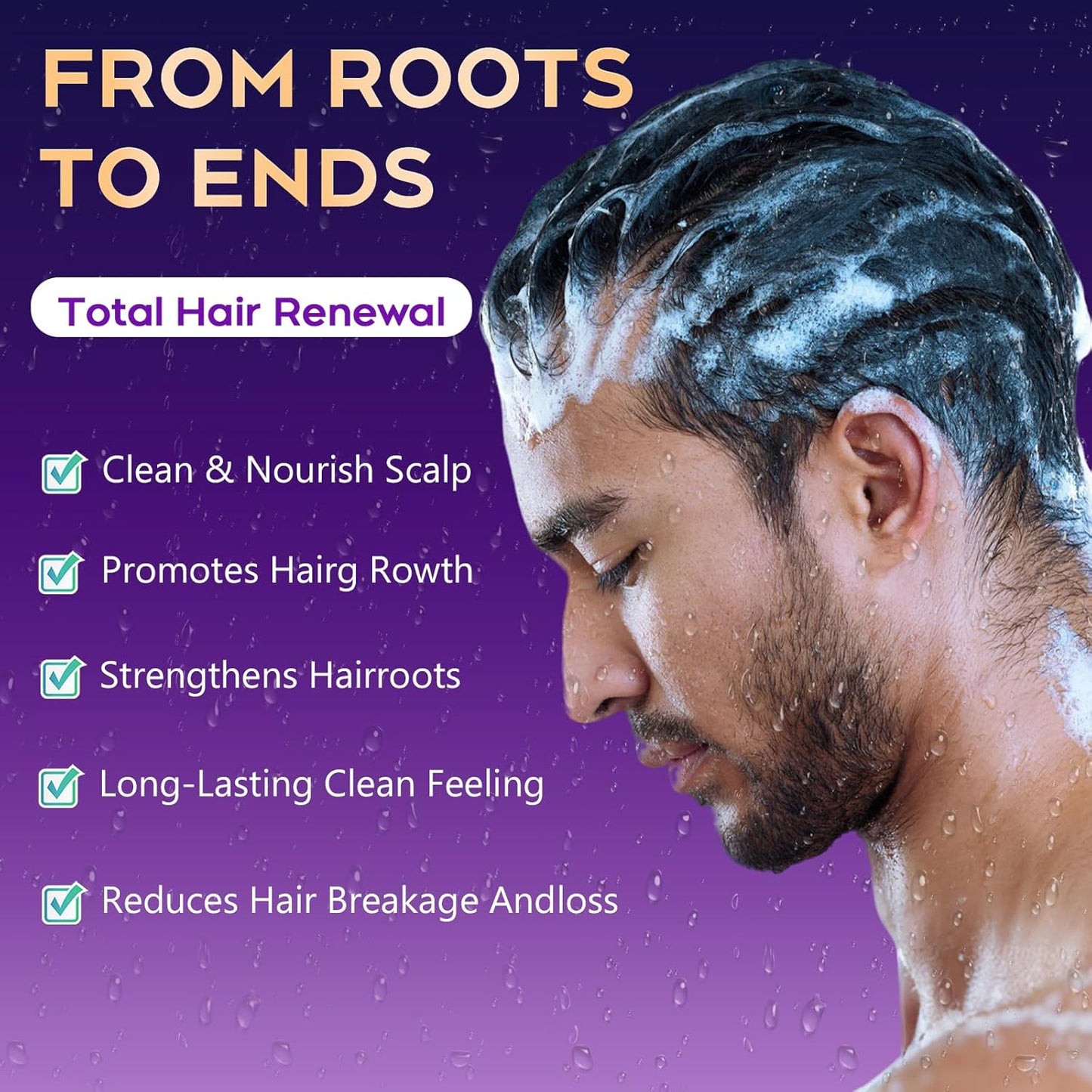 Biotin Hair Growth & Thickening Shampoo with Root Activator, Hair Loss Shampoo for Men And Women, Strengthen Roots, Control Oil & Thicken Thin Hair, Sulfate-Free, for All Hair Types, 10.1 Fl Oz