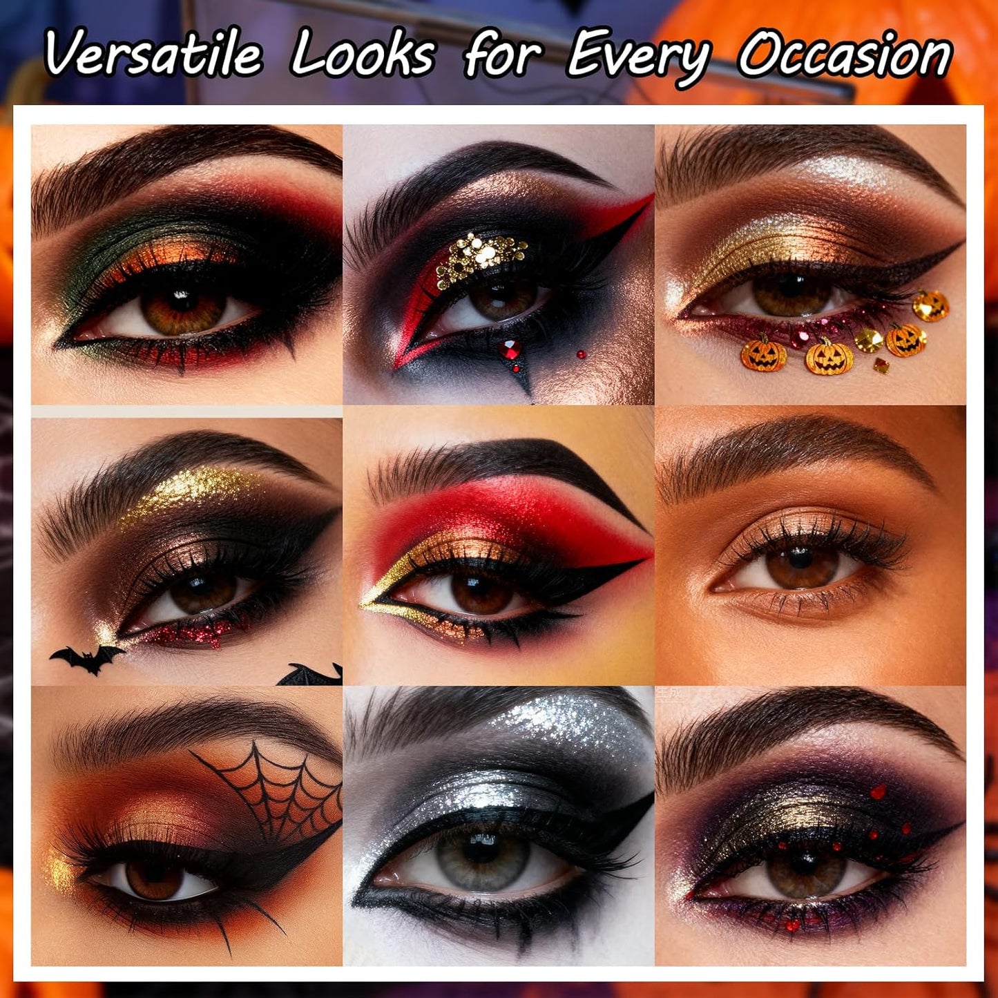 Erinde Warm Neutral Smokey Eyeshadow Palette, 15 Colors Matte Shimmer Metallic, Brown Terracotta Champagne Black White Red, High-Pigment Blendable Eye Shadow for Daily Wear, Parties & Halloween