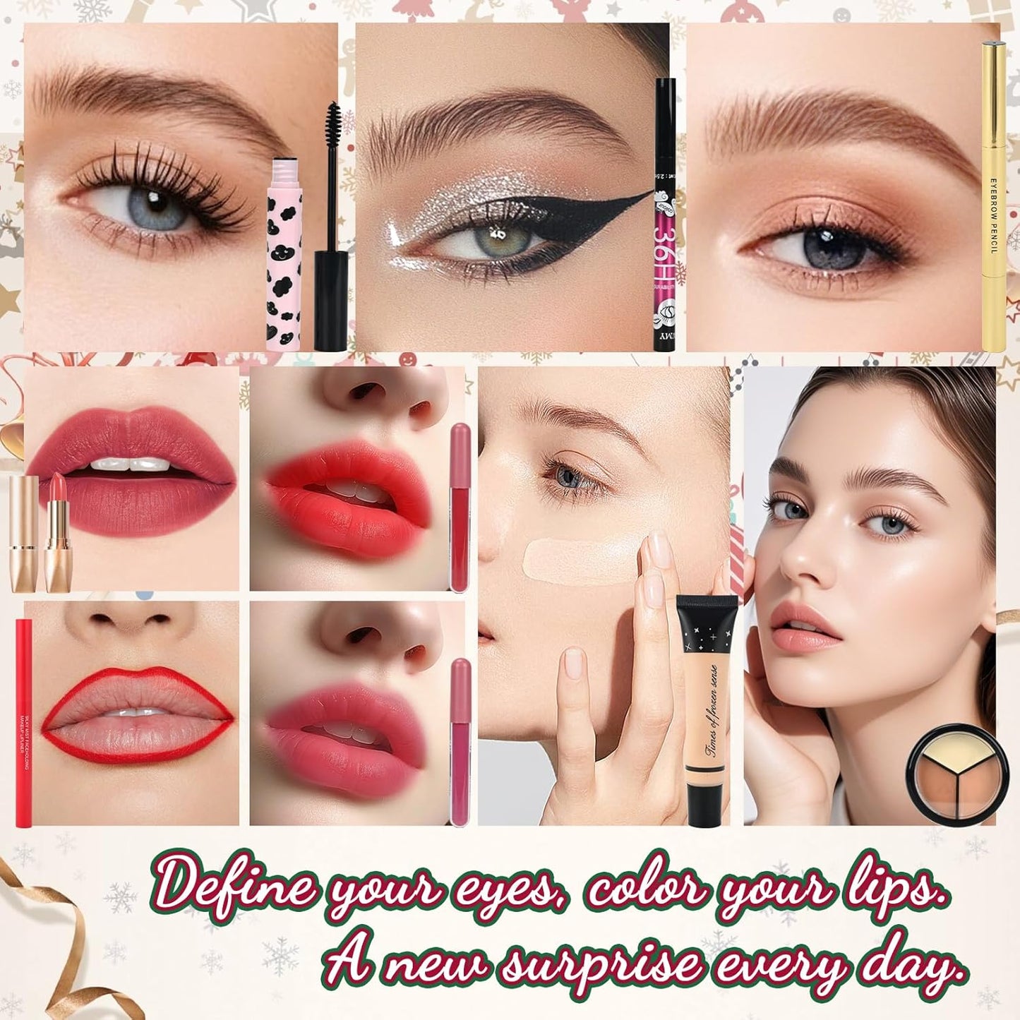 Makeup Advent Calendar 2025 for Teen Girls & Women，24 Days Christmas Countdown Calendar Makeup Gift Set, 2025 Xmas Gift Surprise Box Calendar Full Beauty Kit