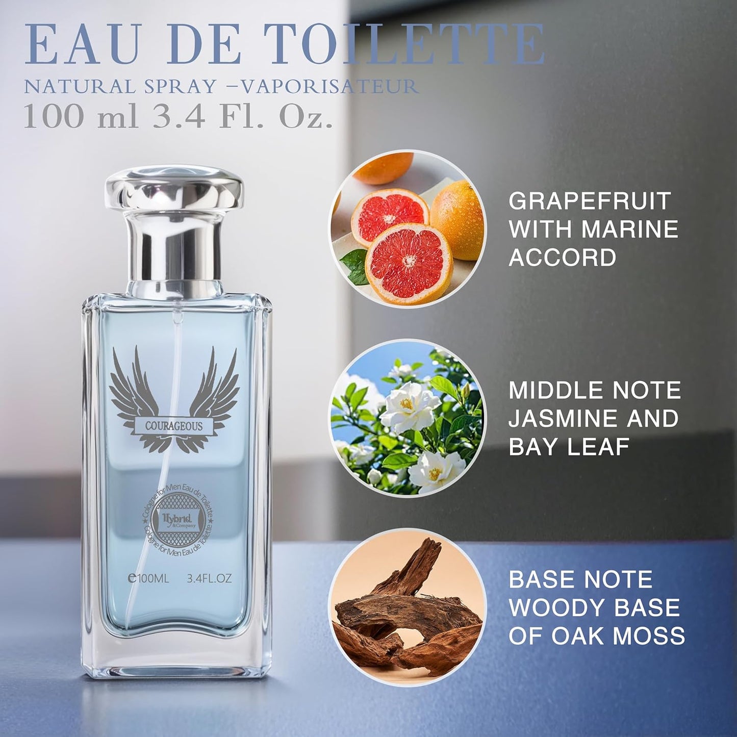 Hybrid & Company Mens 2 Pcs Courageous Into Infinity Eau De Perfum Vaporisateur Natural Spray